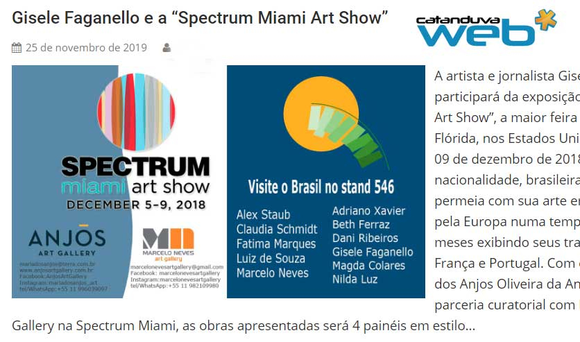 Gisele Faganello e a “Spectrum Miami Art Show”