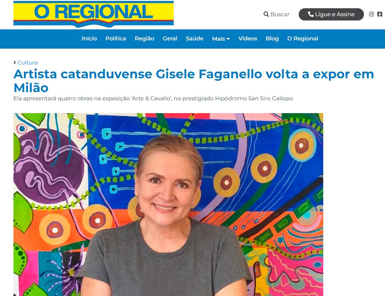 Artista catanduvense Gisele Faganello volta a expor em Milão